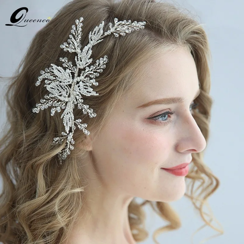 Luxury Bride Hair Accessories New Handmade Crystal Wedding Hair Jewelry Party Pom Bridal Starry Hair Comb Pearl Tiara