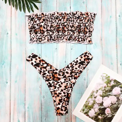 Новый женский комплект бикини из 2 предметов с леопардовой змеиной кожей и