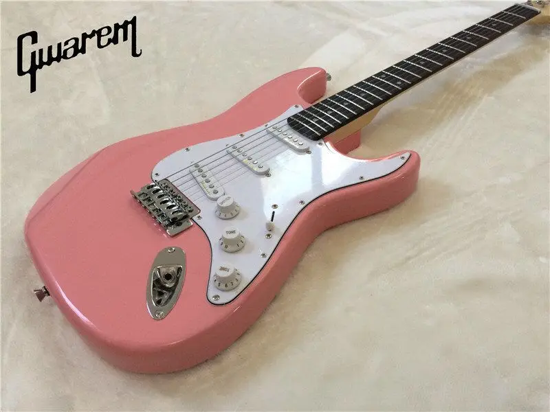 Электрическая гитара/Gwarem новая гитара/розовый цвет/гитара в Китае|st guitar|electric