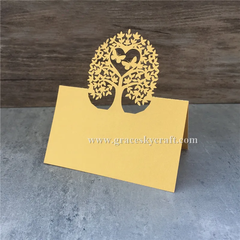 50 шт./лот Бесплатная доставка Лазерная резка Счастливое дерево бабочки Дизайн