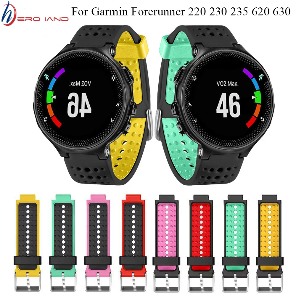 8 видов цветов силиконовый сменный ремешок для наручных часов для Garmin Forerunner 230/235/220/620/630/735 часы Спорт на открытом воздухе наручных