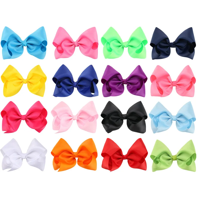 6&quot PartyKids Hair Accessory Girl Bows Large Rainbow Bow-knot Print Grosgrain Ribbon With Clip | Детская одежда и обувь
