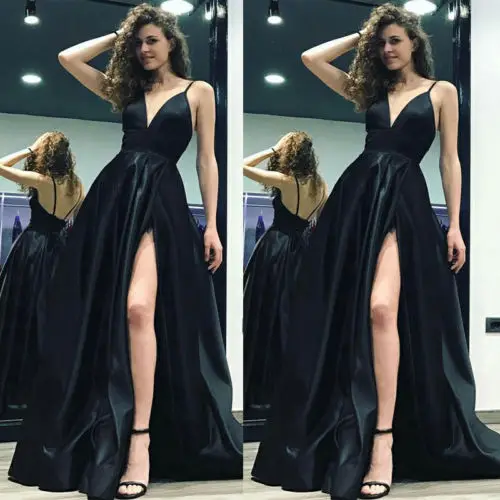 US Formal Wedding Bridesmaid Long Party Ball Prom Gown Dress Women Summer Polyester Empire V-neck Dresses | Женская одежда