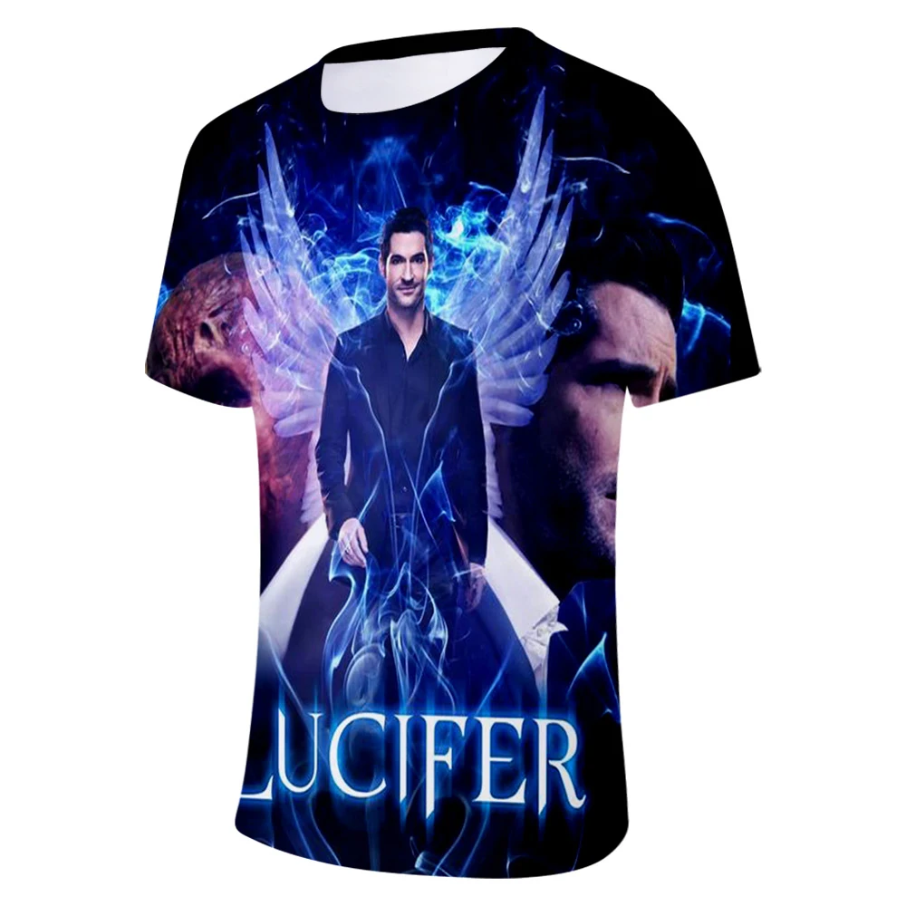 Летняя футболка с коротким рукавом Lucifer 3D изображение ностальгическая