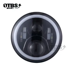 Черный OTBS мотоцикл 7 дюймов светодиодный фонарь для туринга ультраклассический Электра улица Glide Road King Yamaha мотоцикл налобный фонарь - Цвет: Черный