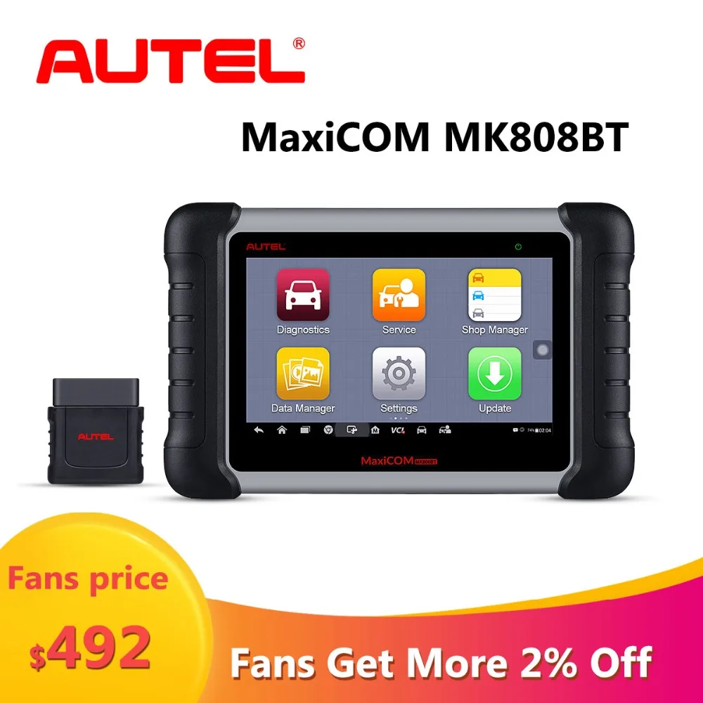 Autel MaxiCOM MK808BT OBD2 автомобильный диагностический инструмент сканер для автомобилей Авто ECU программист ключ OBD2 разъем автомобильные инструменты для стетоскопа