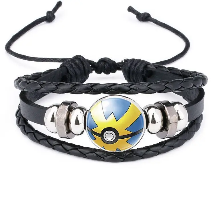 8 видов стилей детективные кожаные браслеты Пикачу Pokemon Pokeball для мужчин и женщин