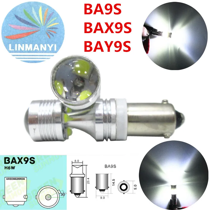 2шт Высокая мощность BA9S BAX9S BYX9S 30 Вт canbus T4W H6W H21WW5W 6 светодиодный чип боковые