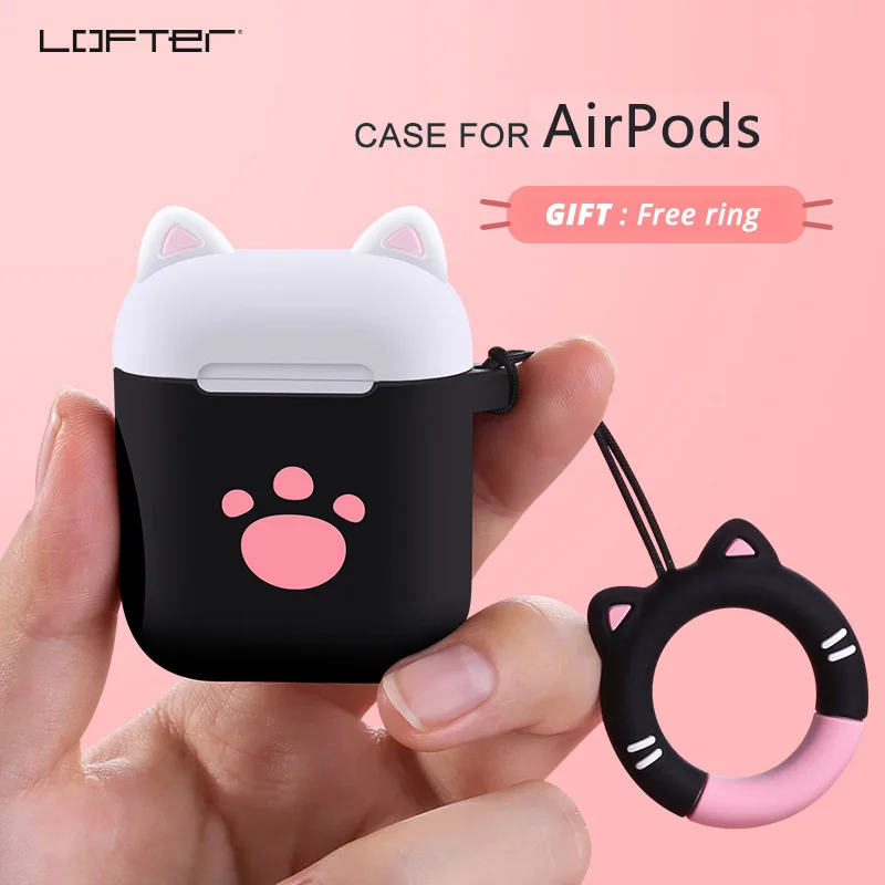 LOFTER милый мягкий силиконовый защитный чехол с котенком для AirPods Беспроводная