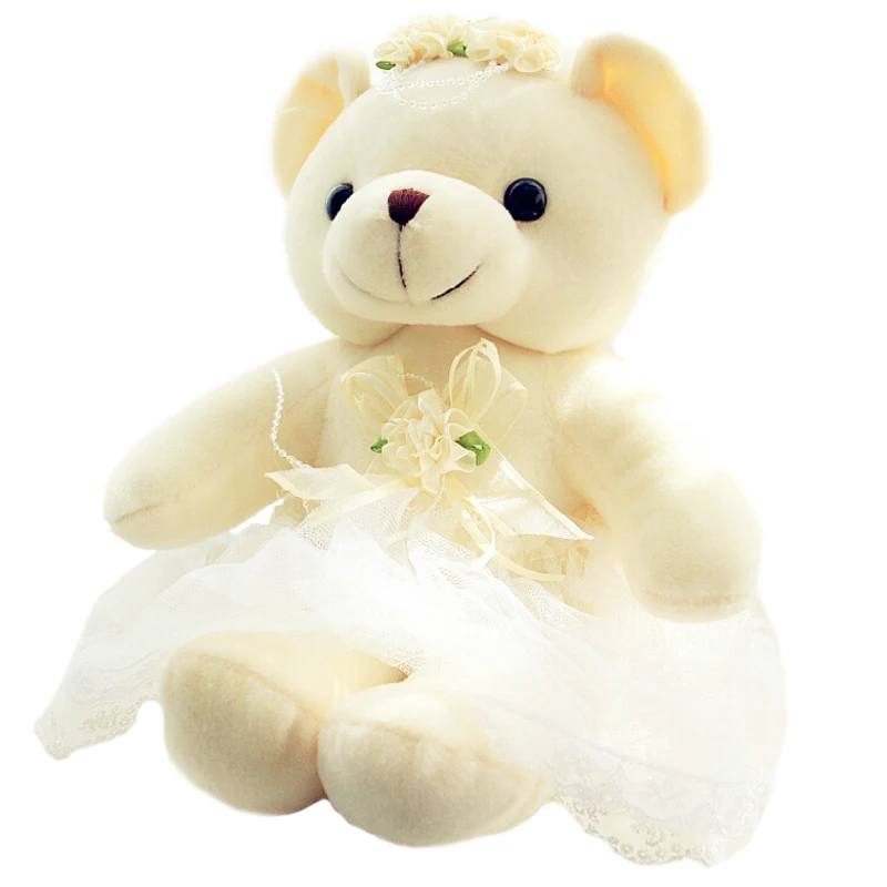 

2 pcs/lot 15cm Kawaii 1Pair NEW Wedding Gift Bride & Groom Bear Bouquet DOLL TOY ; Plush Stuffed TOY Soft Figure DOLL TOY