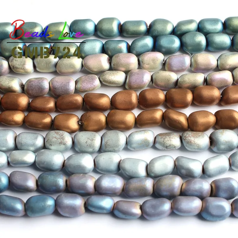 8-11mm Irregular Matte Natural Hematite Stone Spacer Beads for Jewelry Making Diy Bead Bracelet Necklace Jewellery 15 Inches | Украшения и