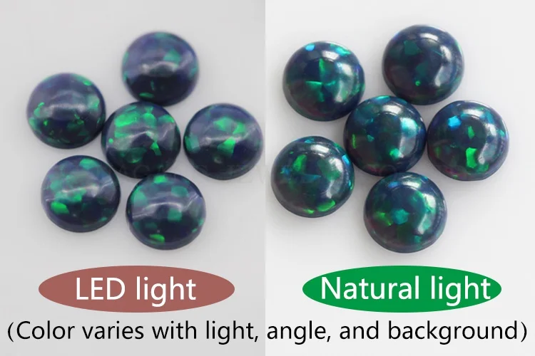 opal loose lab created gemstone round shape flat base stone cabochon created beads for jewelry making 3mm-8mm free shipping