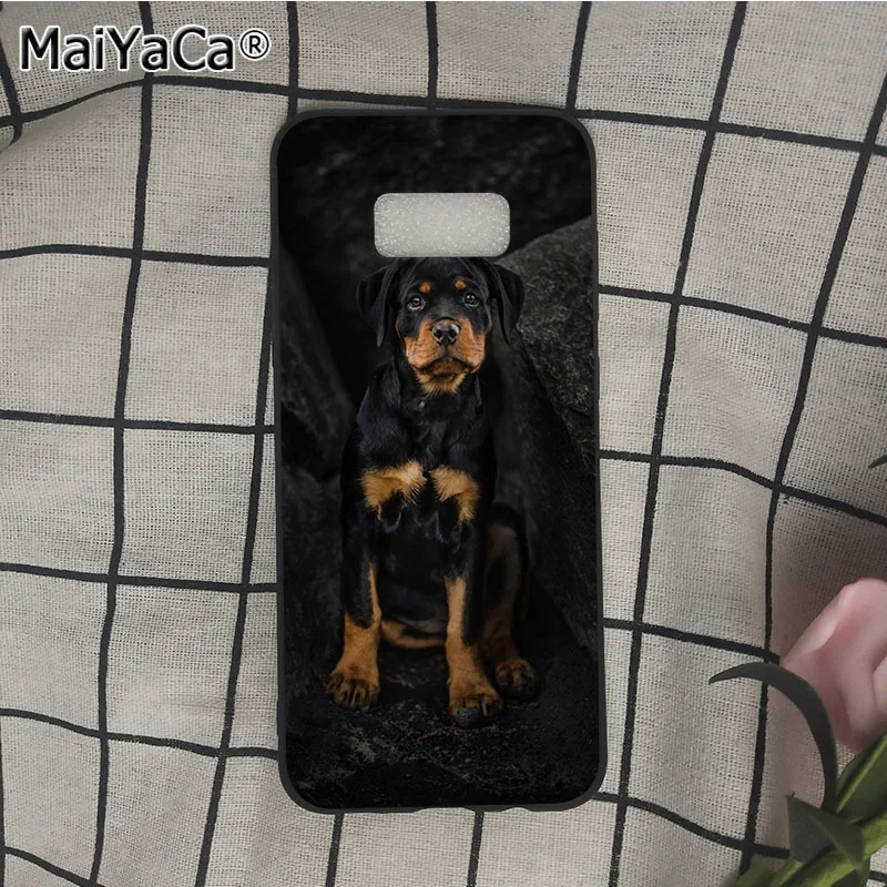Черный мягкий ТПУ чехол MaiYaCa с собакой ротвейлера для телефона samsung galaxy note 8 4 5 s20ultra
