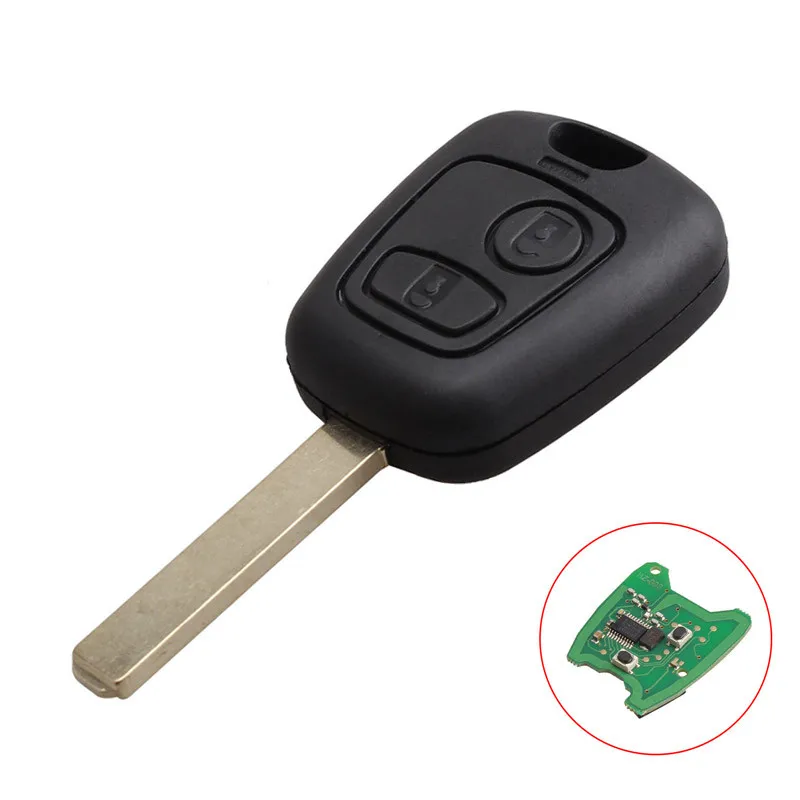 Автомобильный Дистанционный ключ 2 кнопки для Peugeot 307 Citroen C1 C3 433MHZ pcf7961замена