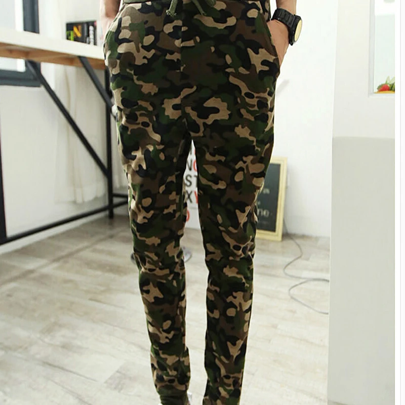 Мужские Повседневные Брюки Army Green Военные Бегунов Камуфляж Сжатия Одежды