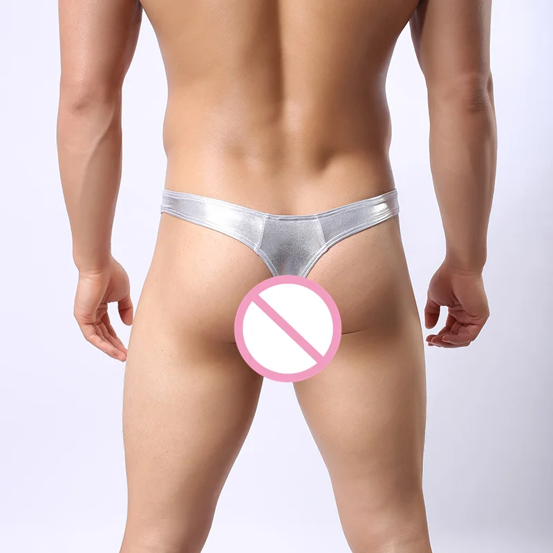 AIIOU сексуальное мужское Искусственная кожа трусы для бикини гей стринги цвета: