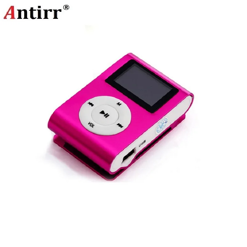 Новинка 2019 металлический мини MP3 плеер с ЖК экраном и зажимом со слотом для Micro TF/SD