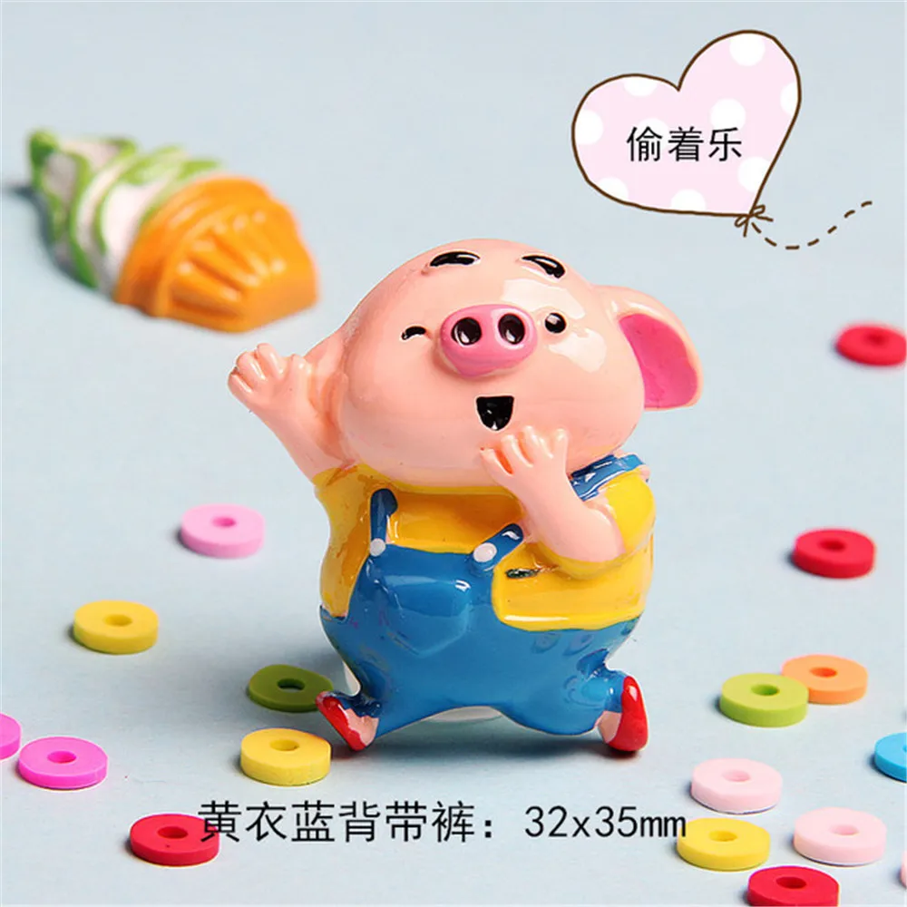 8pcs Mixed Resin Kawaii Pig Decoration Crafts Flatback Cabochon DIY Embellishments For Scrapbooking Phone Hair Bow Accessories | Дом и сад