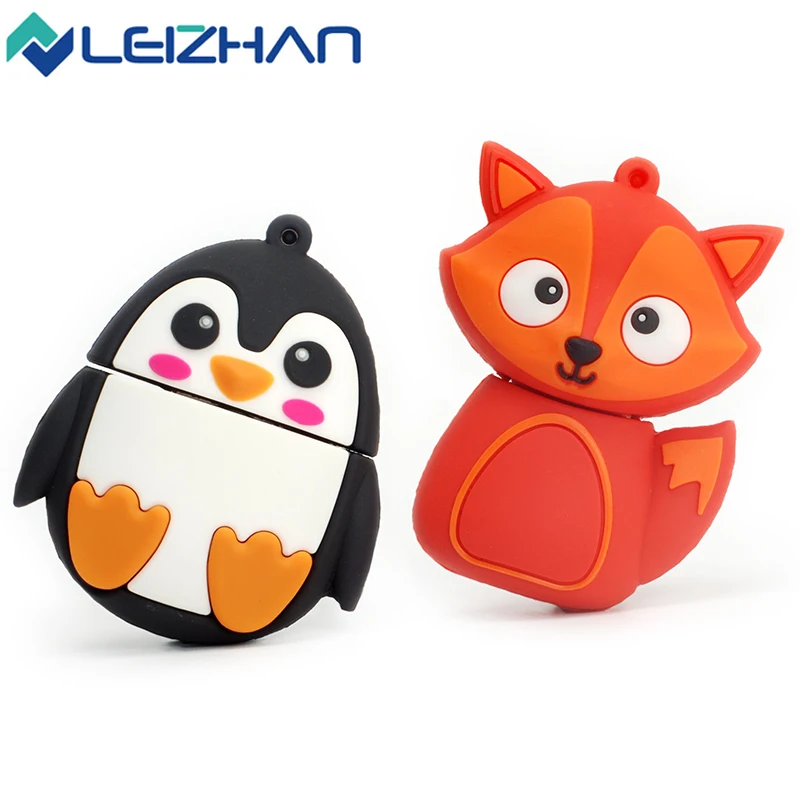 Leizhan флэш-накопитель USB 2.0 4 г Пластик usb флеш-накопитель 64 милые животные Memory Stick 32