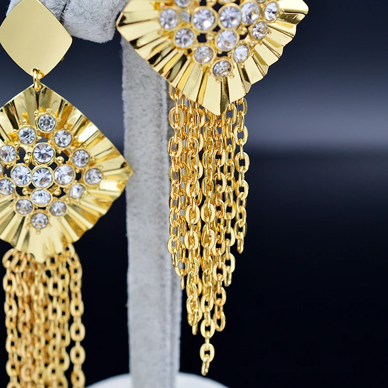 Солнечные ювелирные изделия Лидер продаж серьги с кисточками длинные висячие