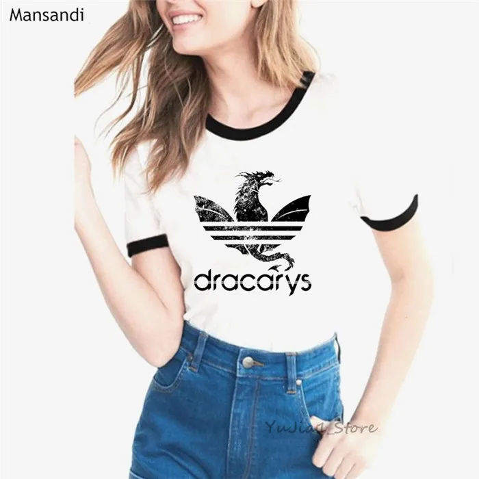 Y51603 B Dracarys футболка женская Игра престолов Ringer футболка Femme мать драконов футболка Женская harajuku рубашка одежда tumblr Топы - Цвет: Y51603 B