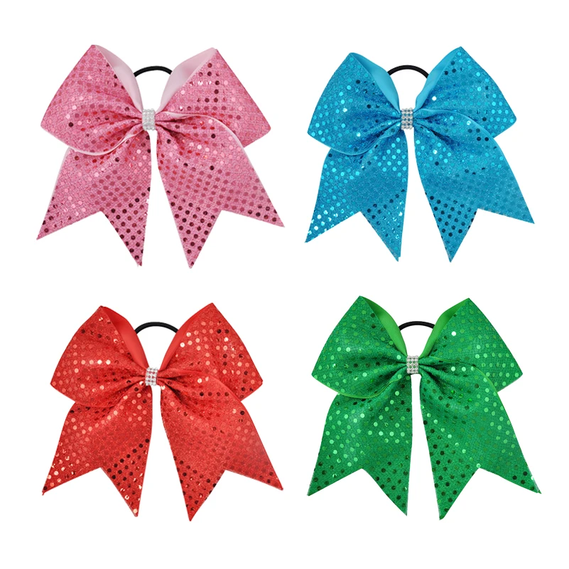 

7 дюймовые однотонные ленты для волос, банты со стразами, Винтажные эластичные резинки для волос для женщин и девочек, детские аксессуары дл...