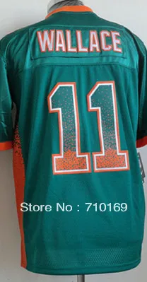 Free Shipping 11 Mike Wallace 2013 new Men's Drift Fashion green Elite football jerseys size 48-56 mix order |