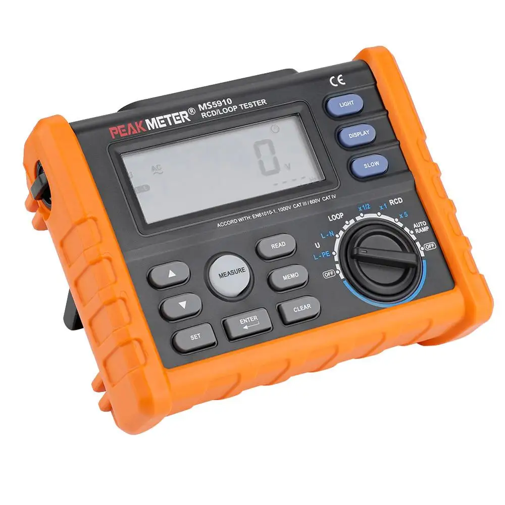 PEAKMETER тестер утечки MS5910 цифровой измеритель сопротивления RCD петли мультиметр