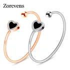 Женские браслеты в форме сердца ZORCVENS, стразы из австрийского хрусталя, браслет из нержавеющей стали, ювелирные изделия