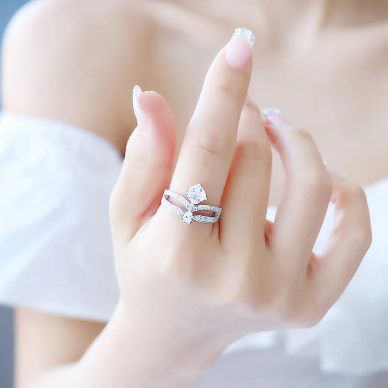 Женское Обручальное Кольцо 1.2ct с квадратной огранкой CZ ювелирное изделие из