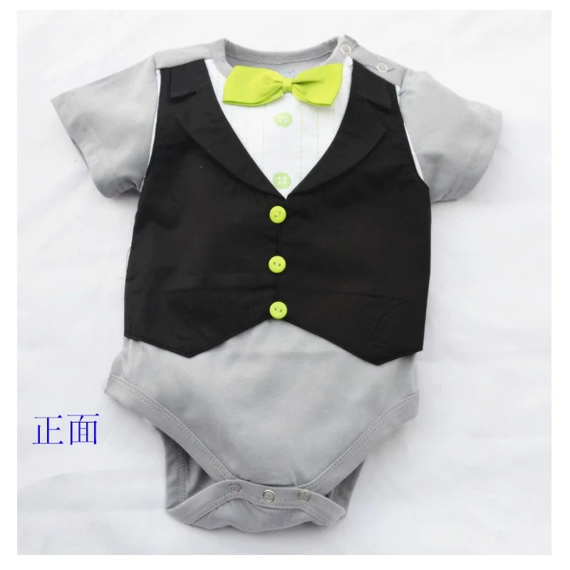 Hooyi Baby Bodysuits Hot Sale Black Boys Bodysuit 100% Cotton Newborn clothes Costumes body bebe ropa Tuxedo |