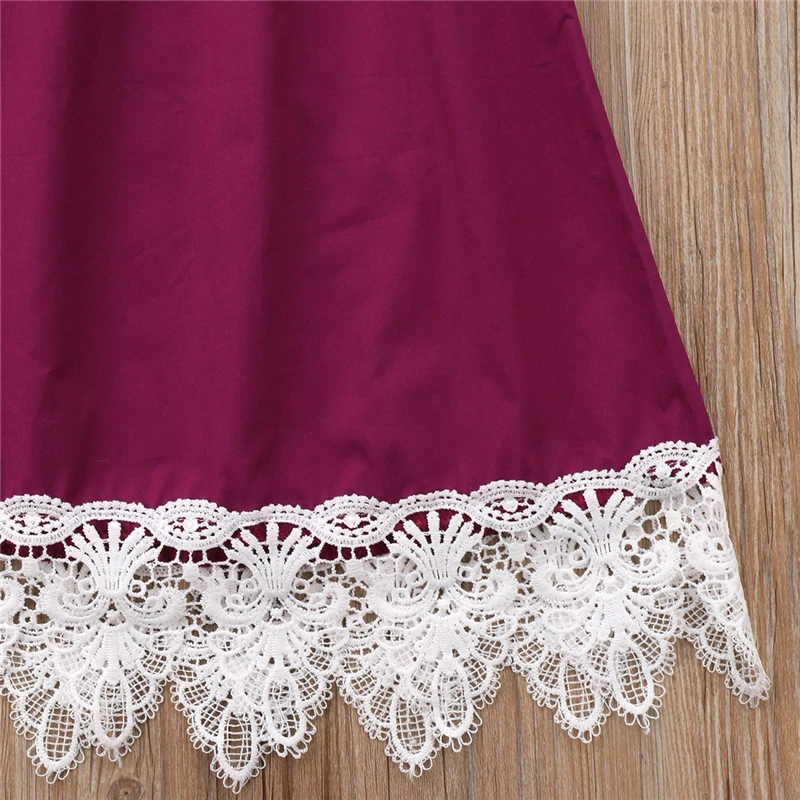 Emmababy 1-6Y Kid Baby Girl dress summer girls Off Shoulder Lace edge cotton Party Pageant Dresses baby girl Sundress Clothes | Детская