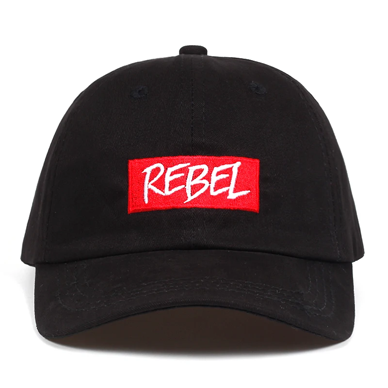 Регулируемая хлопковая кепка REBEL для мужчин и женщин Разноцветные бейсболки с