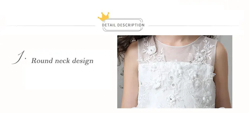 KICCOLY 2018 Summer Flower Girls Dress White Wedding Pageant Bridesmaid Gown Princess Party Tutu Dresses Kids Clothes 1-14T | Детская