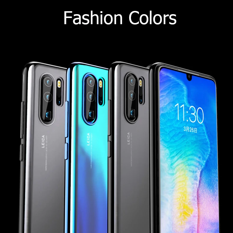 Роскошный ТПУ Мягкий Прозрачный Модный чехол для Huawei P30 Pro 3D покрытие лазером Lite P