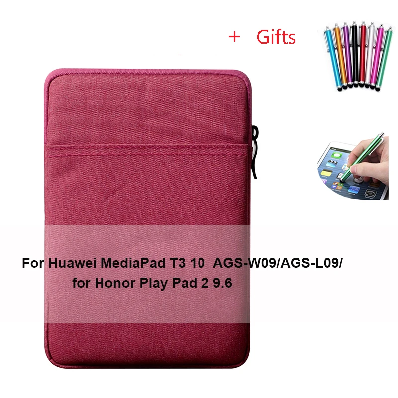 For Huawei T3 10 Чехол для планшета huawei MediaPad Media Pad T3 T5 10 Honor Pad 2 9,6 AGS-W09 L09 AGS2-W09 L09 чехол из закаленного стекла+ ручка - Цвет: For Huawei T3 10
