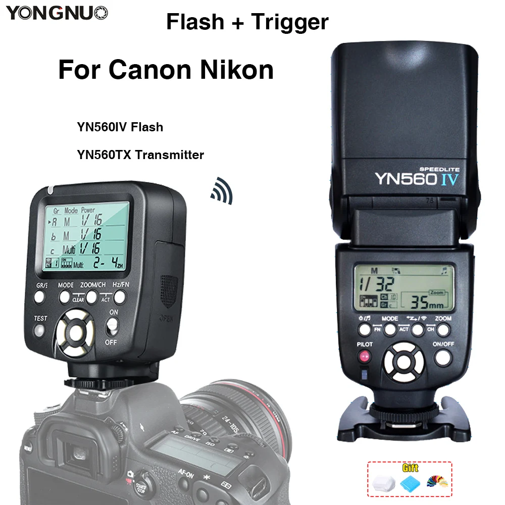 Вспышка yongnuo yn560iv контроллер вспышки Speedlite & YN560TX II синхронизатор с горячим