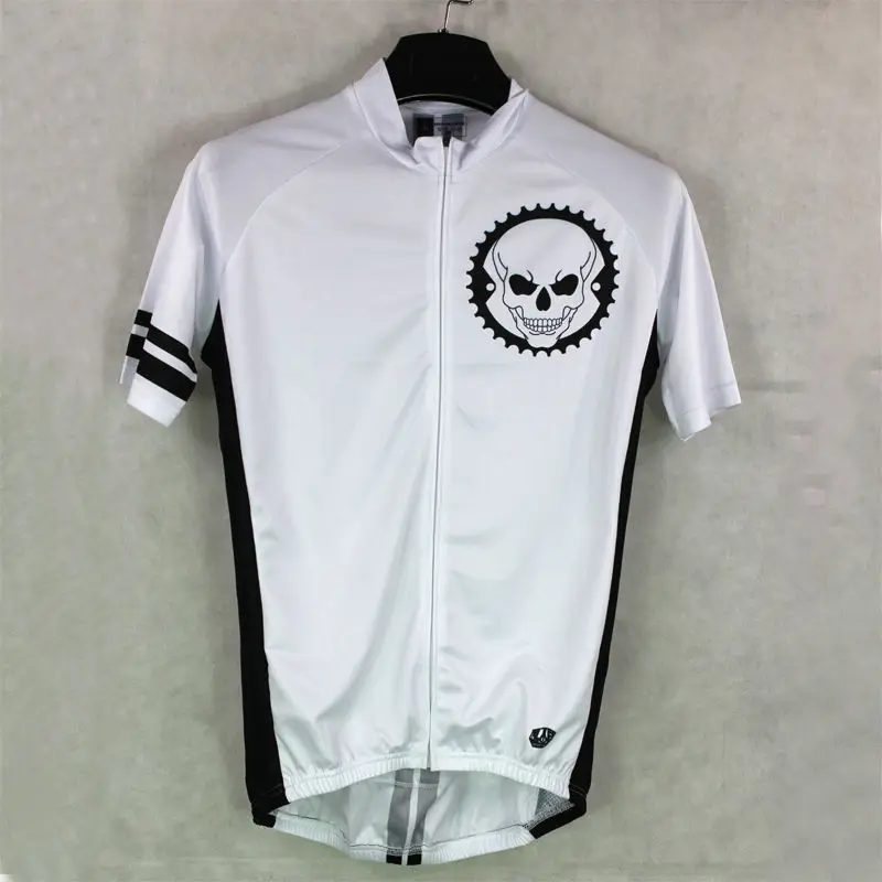 Новые Мужские Велоспорт Джерси Удобная Велосипед/Велосипед Рубашка Белый череп