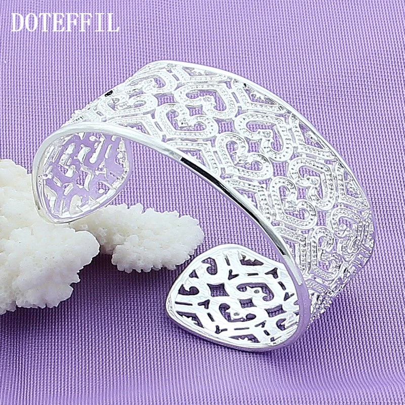 DOTEFFIL 925 Стерлинговое серебро 30 мм полый фотоэлемент для женщин Свадебные