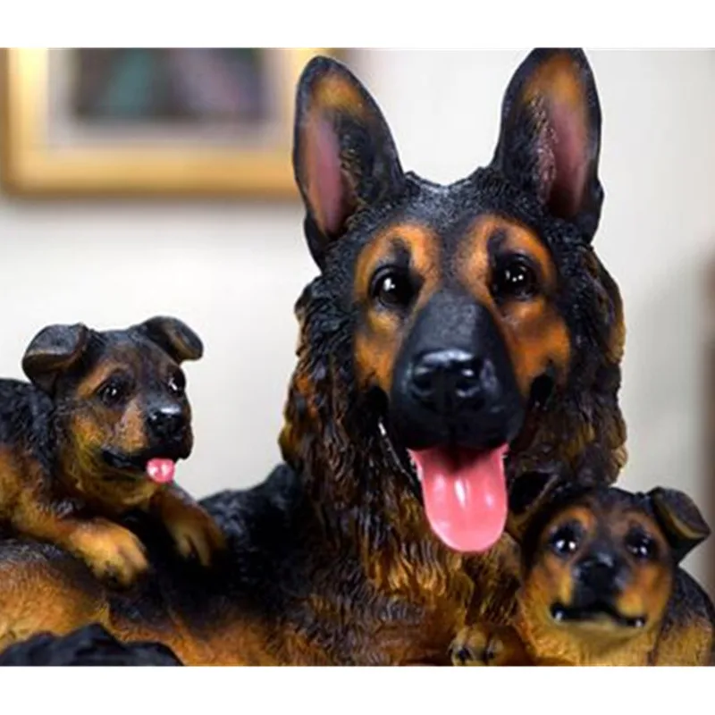 Милый щенок статуя Имитация животных немецкая овчарка золотой ретривер Далматин