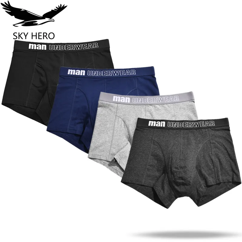 4 шт./лот мужские боксеры шорты хлопковое нижнее белье трусы Boxeur Homme de marque Coton