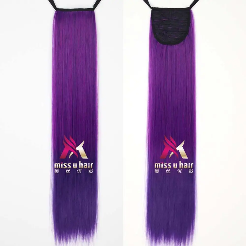 P5-A03 Miss U Hair 2" 60 см 18 цветов Длинные прямые ленты хвост Синтетический зажим для хвостики из волос расширение Повседневные Вечерние парик - Цвет: P5-A03