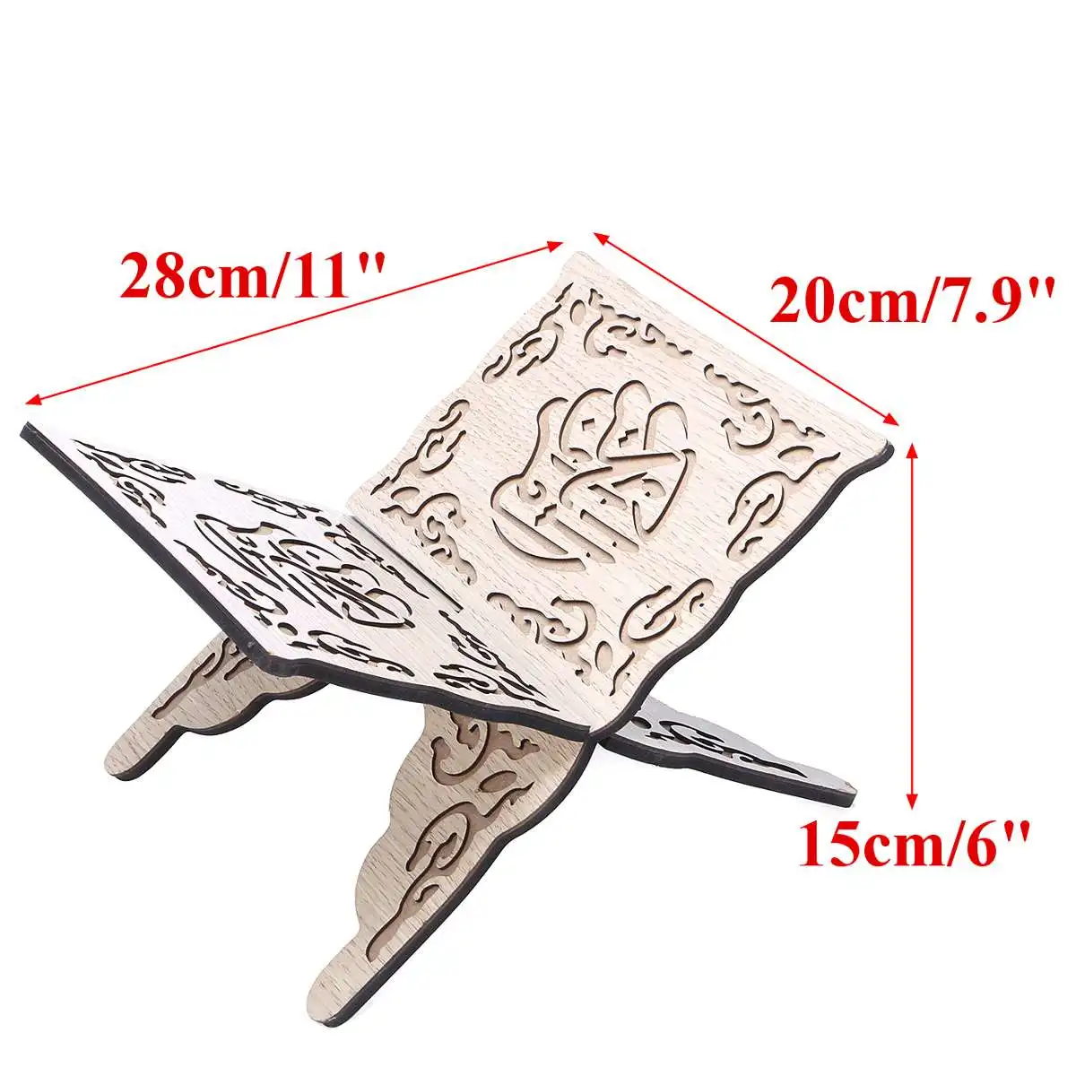 

3 colors Quran Muslim Wooden Book Stand Holder Decorative Shelf Removable Ramadan Allah Islamic Gift Handmade Wood Book Decor