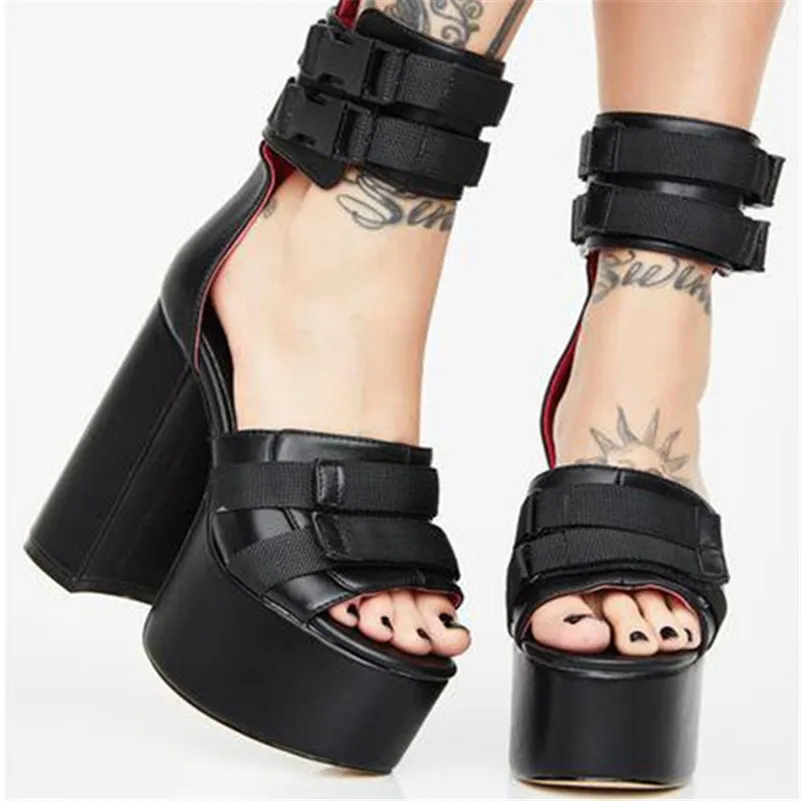 COVIBESCO/Женская обувь для ночного клуба в стиле панк на платформе с пряжкой из