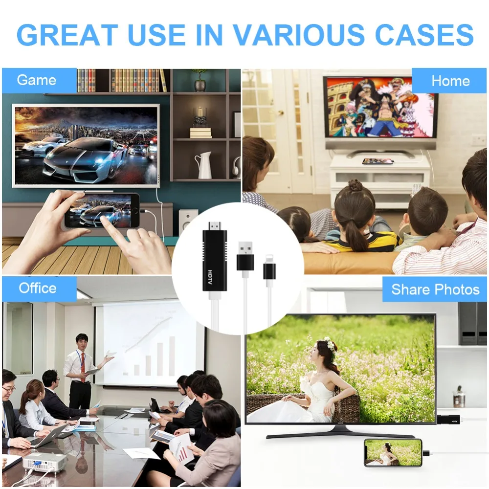 Metrans 8 Pin к hdmi-кабель адаптер USB кабель HDMI 1080 P аудио сплиттер HDTV AV для iOS 10 11 12 iPhone X |