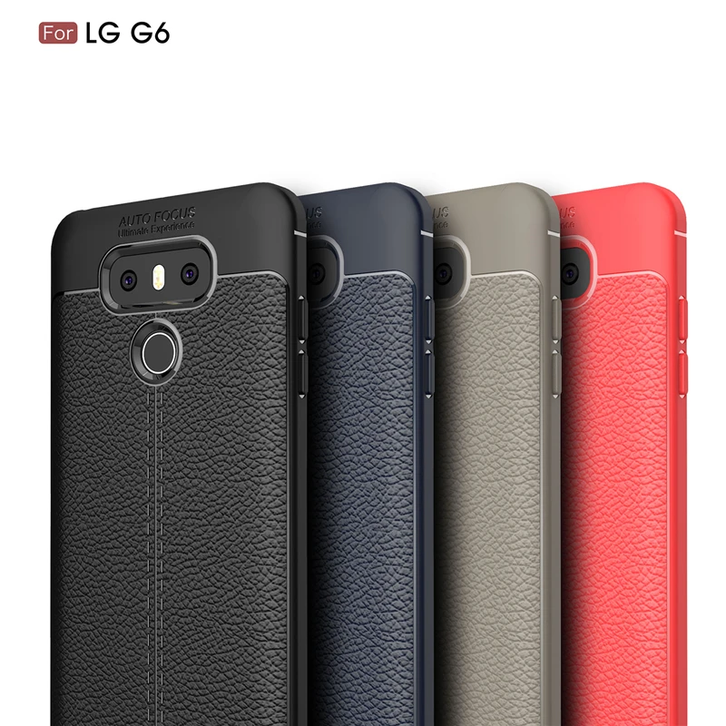 Для LG G6 чехол силиконовый роскошный кожаный с текстурой личи из искусственной