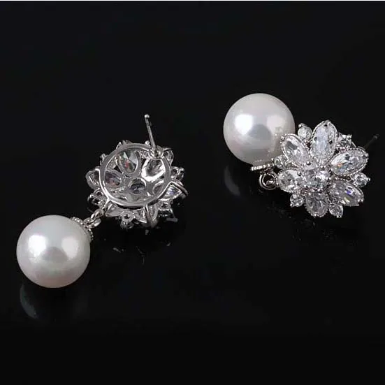 Женские серьги в виде ЛЕДЯНОГО ЦВЕТКА жемчужные снежинки|pearl pearls|earrings pearlearring flower