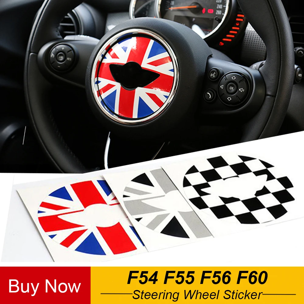 1 шт. виниловые наклейки на руль автомобиля Union Jack Checker из ПВХ для Mini Cooper JCW F54 F55 F56 F60