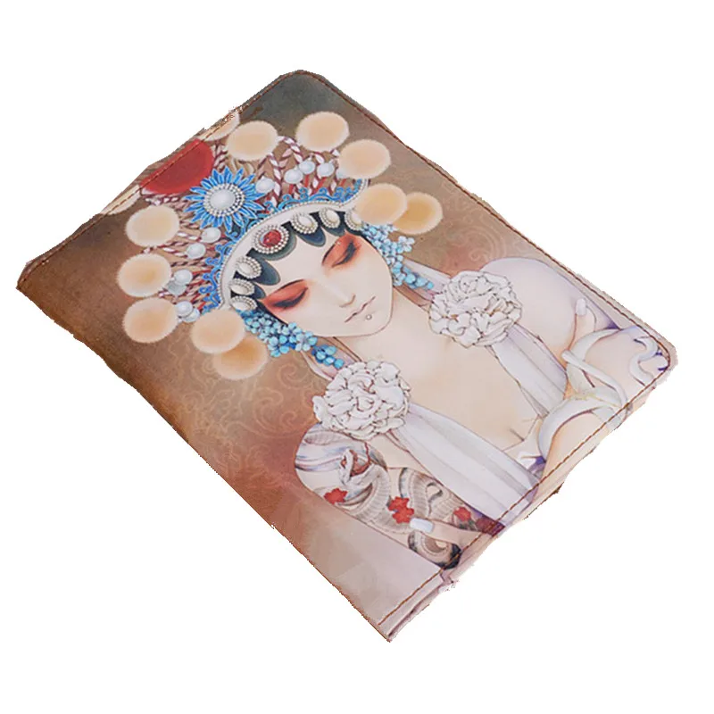 Сумка для паспорта из коровьей кожи с мультипликационным рисунком ручная