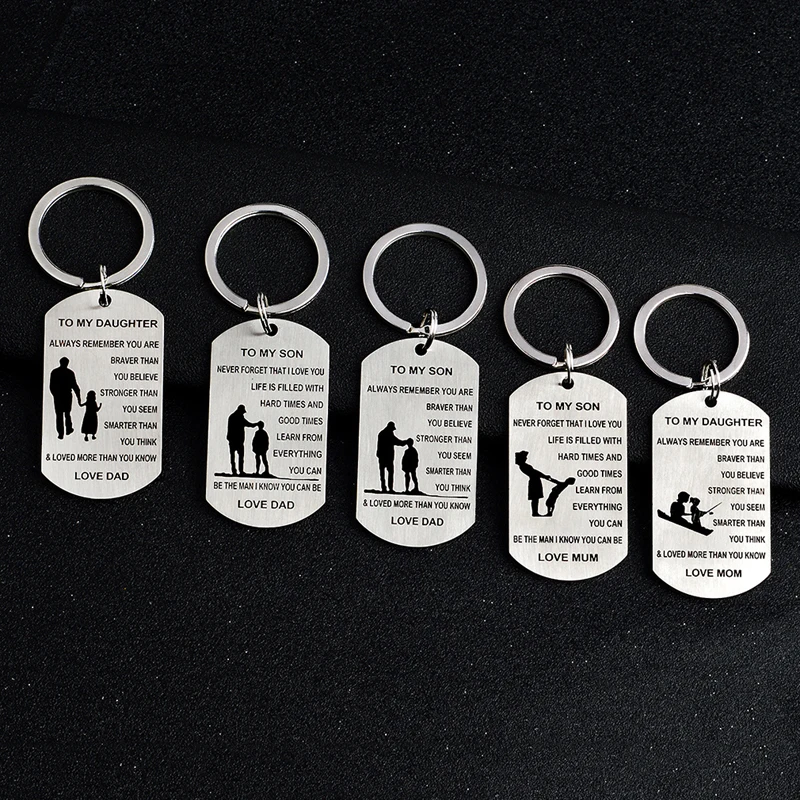 New stainless steel letter keychain love dad mom rucksack key chian car ring fathers mothers day best gifts 372685 | Украшения и